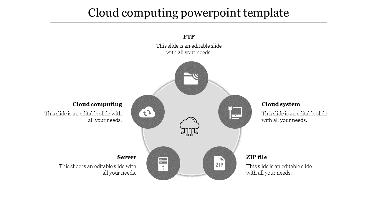 cloud computing powerpoint template-Gray